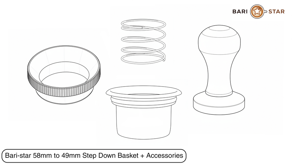 49MM STEP DOWN PORTAFILTER BASKET ACCESSORIES